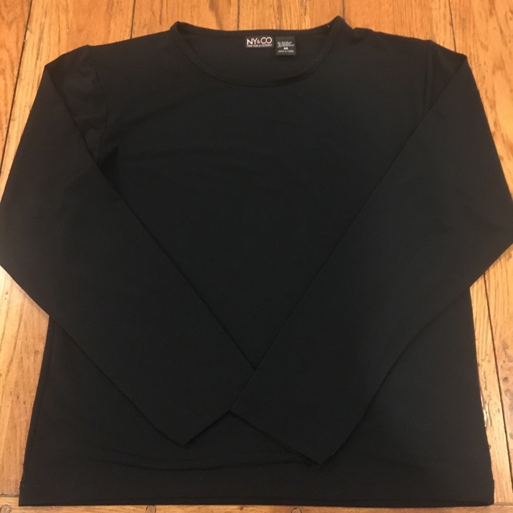 NY & Co black rayon top medium